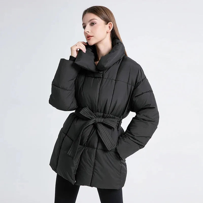 Women’s Lightweight Padded Winter Jacket with Zip-Up