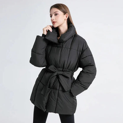 Women’s Lightweight Padded Winter Jacket with Zip-Up