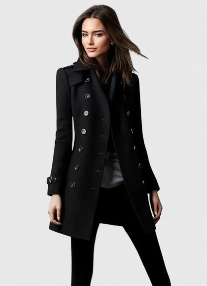 Women's Long Elegant Jacket with Collar