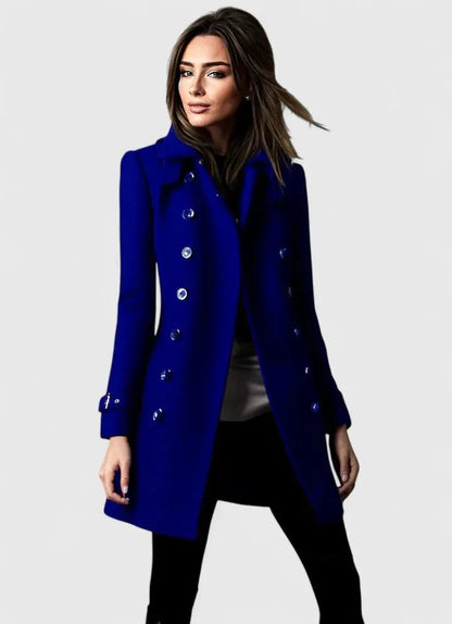 Women's Long Elegant Jacket with Collar
