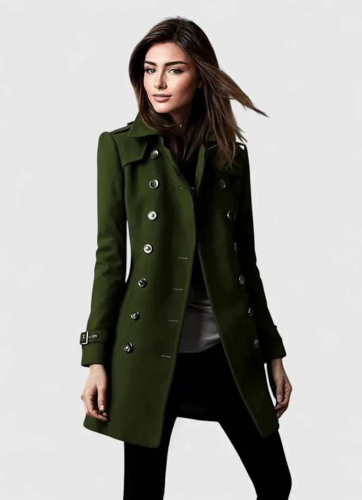 Women's Long Elegant Jacket with Collar