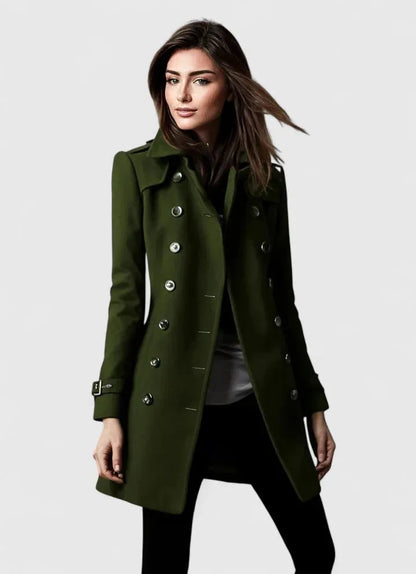 Women's Long Elegant Jacket with Collar