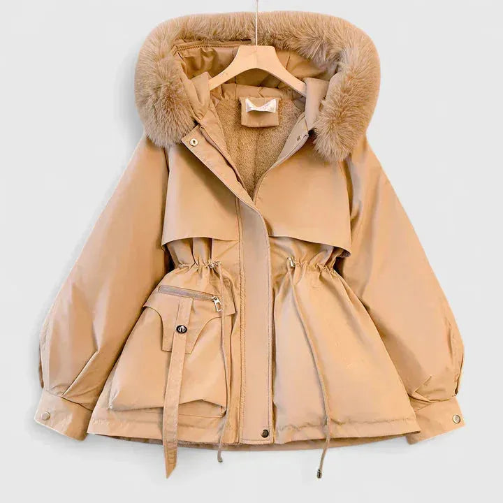 Women's Long Fluffy Jacket with Zip-Up