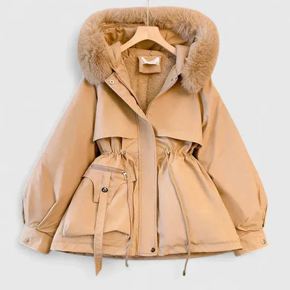 Women's Long Fluffy Jacket with Zip-Up
