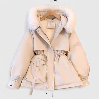 Women's Long Fluffy Jacket with Zip-Up