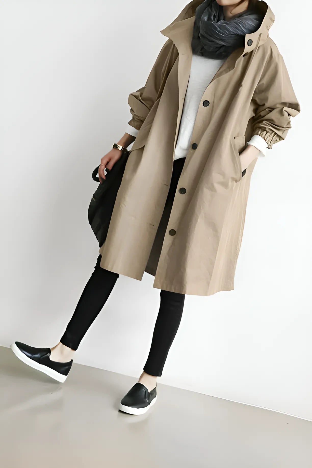 Women’s Long Lightweight Coat with Hood