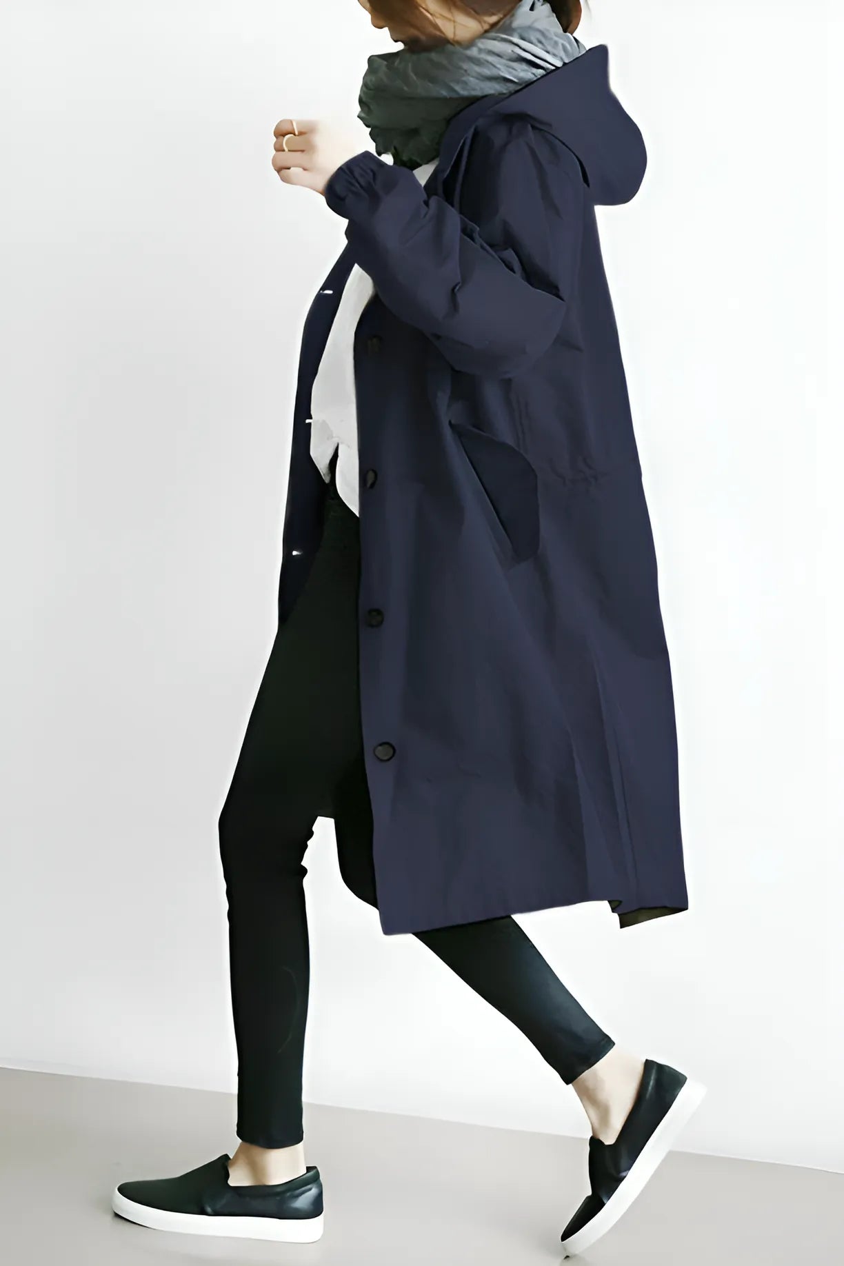 Women’s Long Lightweight Coat with Hood