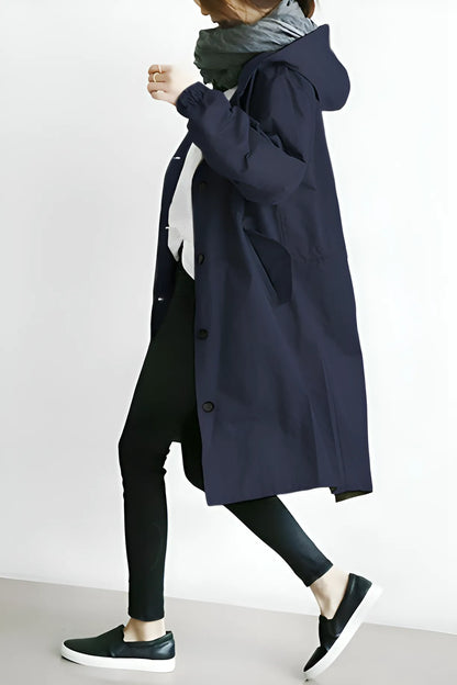 Women’s Long Lightweight Coat with Hood