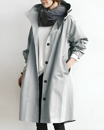 Women’s Long Lightweight Coat with Hood