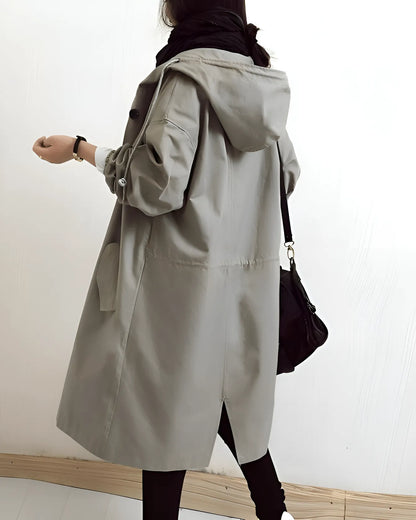 Women’s Long Lightweight Coat with Hood