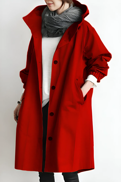 Women’s Long Lightweight Coat with Hood