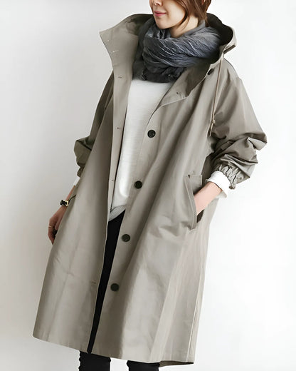 Women’s Long Lightweight Coat with Hood