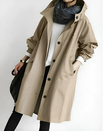 Women’s Long Lightweight Coat with Hood