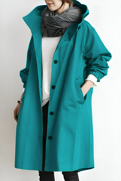 Women’s Long Lightweight Coat with Hood