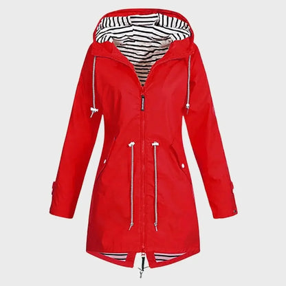 Women’s Long Lightweight Waterproof Jacket with Hood