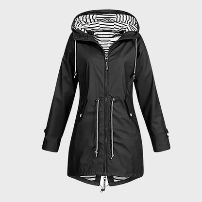 Women’s Long Lightweight Waterproof Jacket with Hood