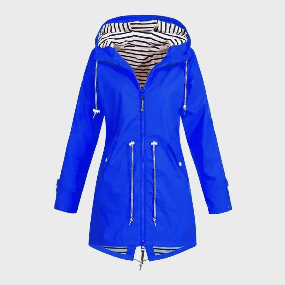 Women’s Long Lightweight Waterproof Jacket with Hood