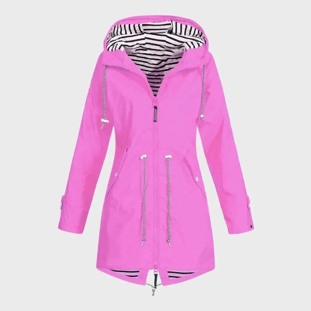Women’s Long Lightweight Waterproof Jacket with Hood