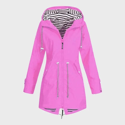 Women’s Long Lightweight Waterproof Jacket with Hood