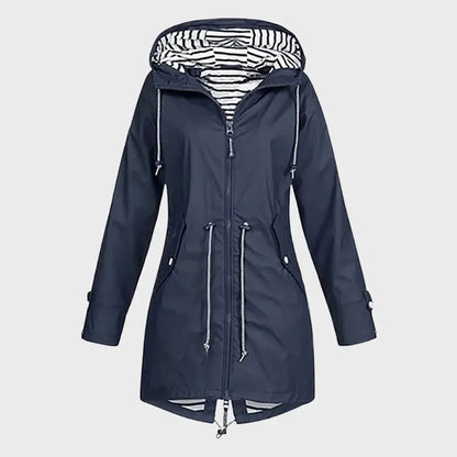 Women’s Long Lightweight Waterproof Jacket with Hood