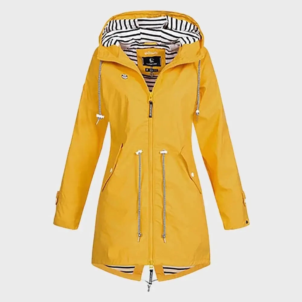 Women’s Long Lightweight Waterproof Jacket with Hood