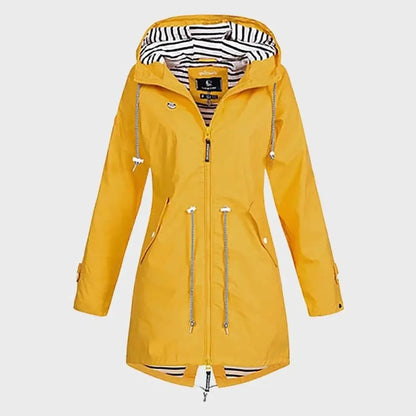 Women’s Long Lightweight Waterproof Jacket with Hood