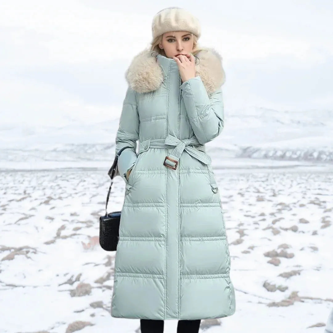 Women's Long Padded Jacket with Hood