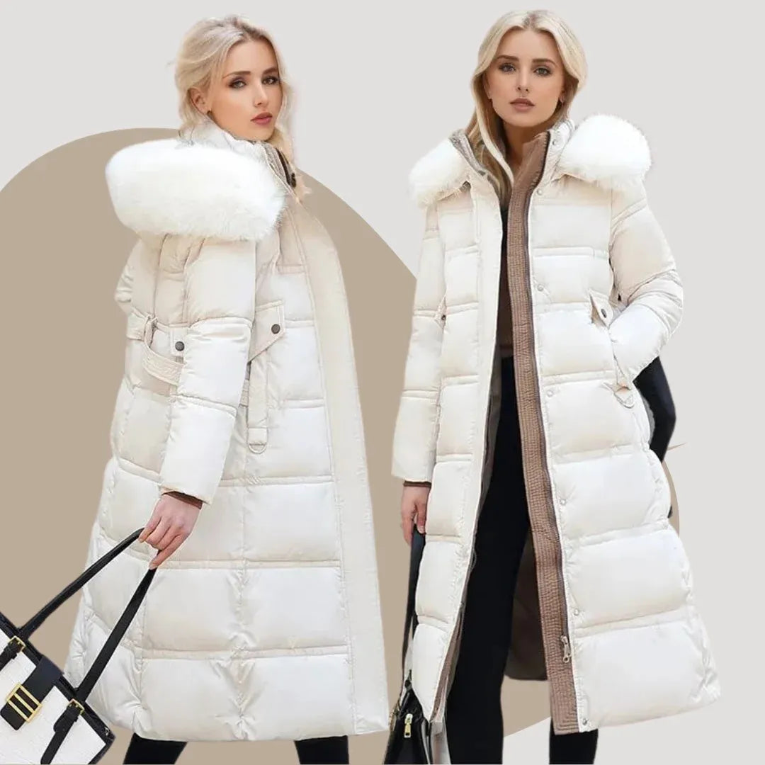 Women's Long Padded Jacket with Hood