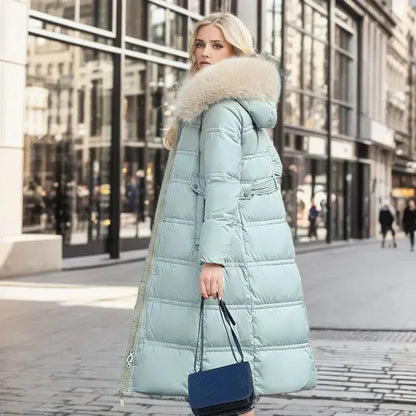 Women's Long Padded Jacket with Hood
