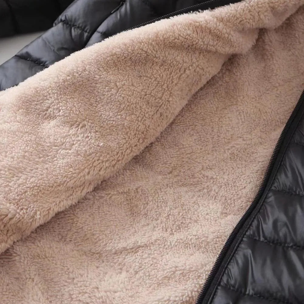 Women’s Long Padded Winter Jacket with Zip-Up