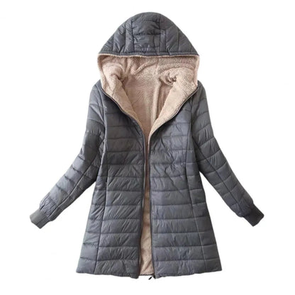 Women’s Long Padded Winter Jacket with Zip-Up