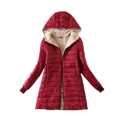 Women’s Long Padded Winter Jacket with Zip-Up