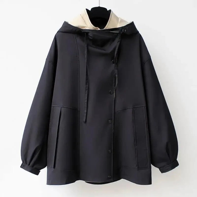 Women’s Oversized Casual Waterproof Jacket with Hood