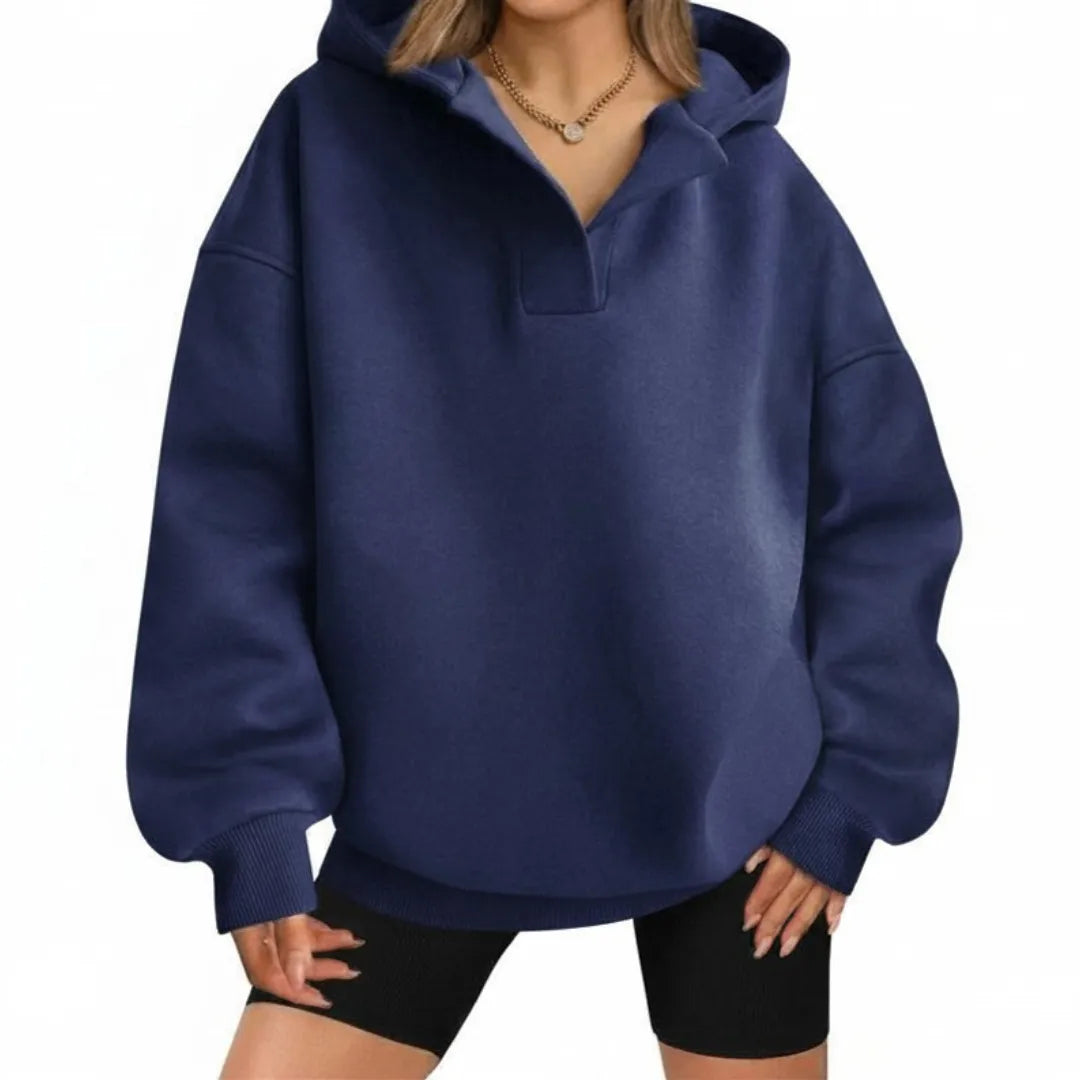Women’s Oversized Comfy Hoodie with Ribbed Cuffs
