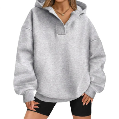 Women’s Oversized Comfy Hoodie with Ribbed Cuffs