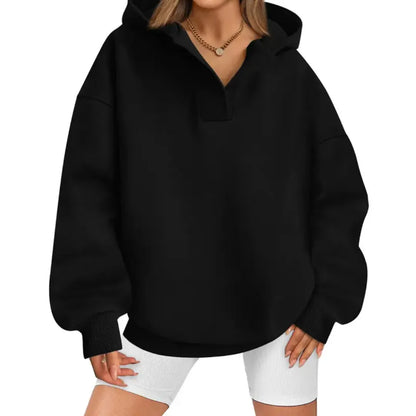 Women’s Oversized Comfy Hoodie with Ribbed Cuffs