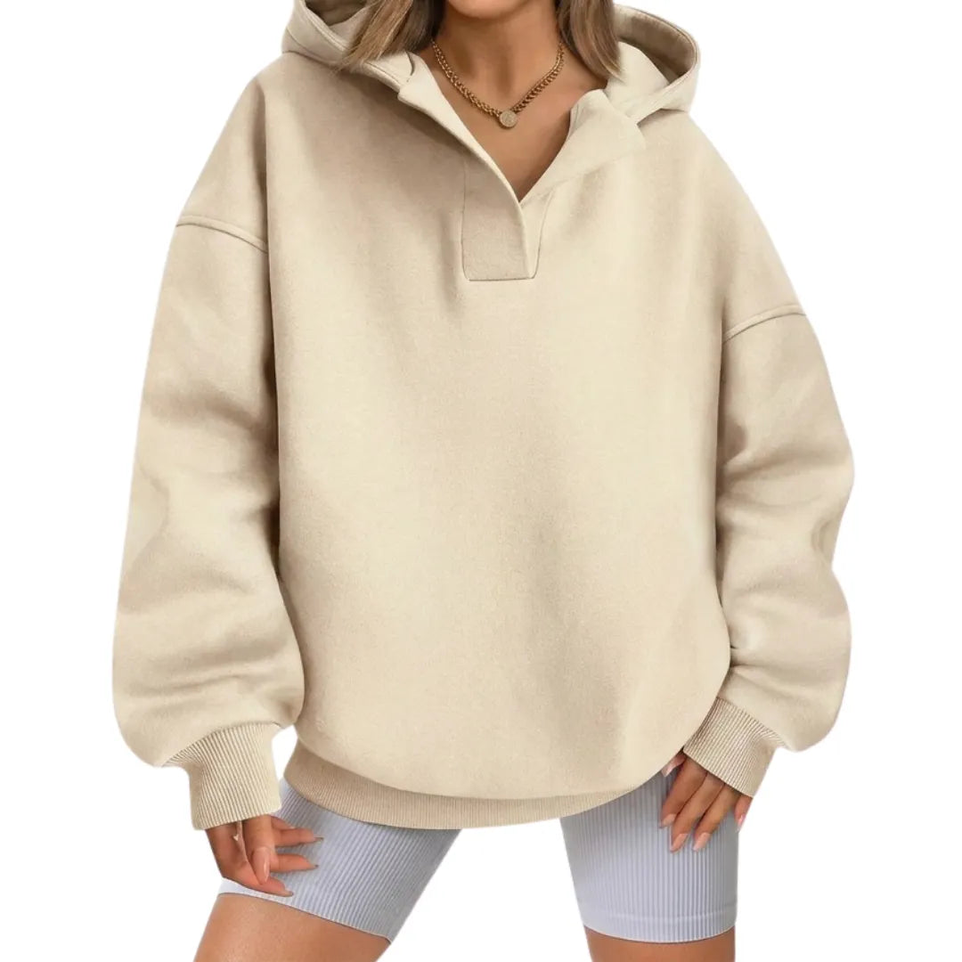 Women’s Oversized Comfy Hoodie with Ribbed Cuffs
