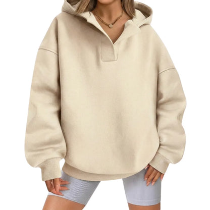 Women’s Oversized Comfy Hoodie with Ribbed Cuffs