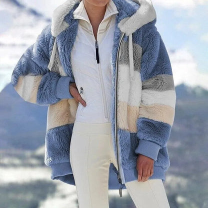 Women's Oversized Fluffy Jacket with Hood