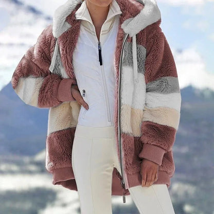Women's Oversized Fluffy Jacket with Hood