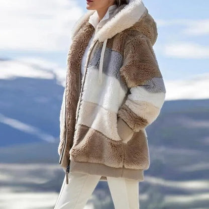 Women's Oversized Fluffy Jacket with Hood