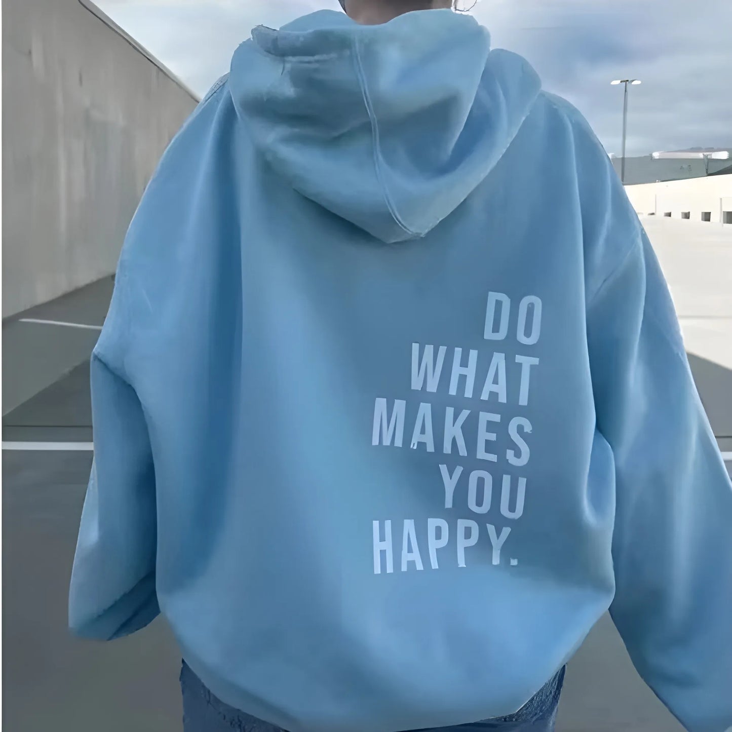 Women's Oversized Graphic Hoodie with Drawstring