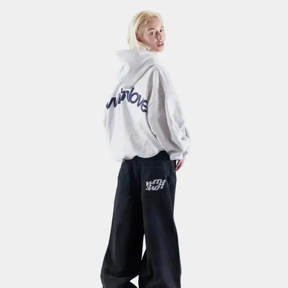Women's Oversized Hoodie with Balloon Sleeves and Soft Touch Fabric
