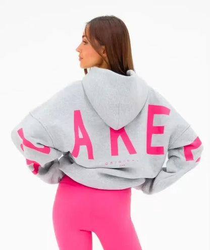 Women's Oversized Hoodie with Relaxed Fit and Balloon Sleeves 