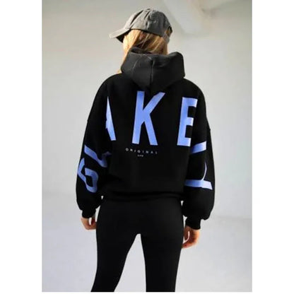 Women's Oversized Hoodie with Relaxed Fit and Balloon Sleeves 