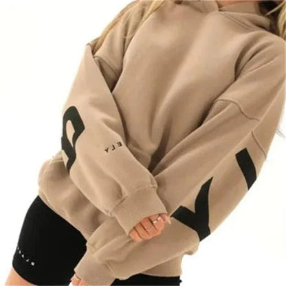 Women's Oversized Hoodie with Relaxed Fit and Balloon Sleeves 