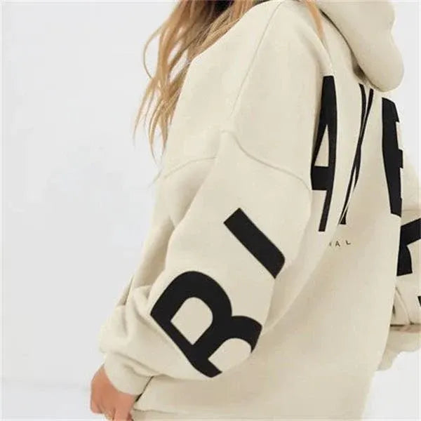 Women's Oversized Hoodie with Relaxed Fit and Balloon Sleeves 