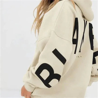 Women's Oversized Hoodie with Relaxed Fit and Balloon Sleeves 