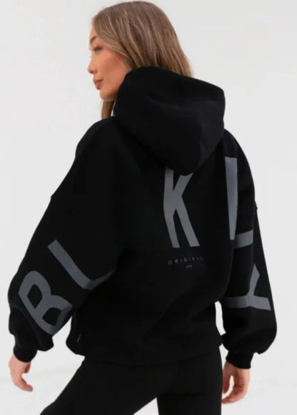 Women's Oversized Hoodie with Relaxed Fit and Balloon Sleeves 