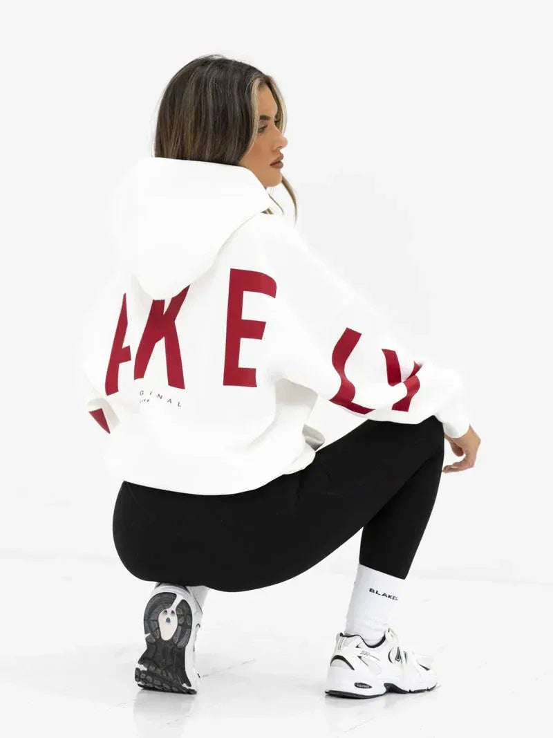 Women's Oversized Hoodie with Relaxed Fit and Balloon Sleeves 